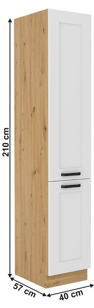 Magas szekrény Lesana 2 (fehér + artisan tölgy) 40 DK-210 2F