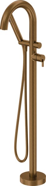 Deante Silia, szabadon álló kádcsaptelep zuhanyszettel, szálcsiszolt bronz, BQS_C17N