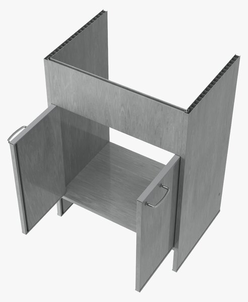 Gamma Selva, mosogatószekrény 572×380×798 mm, PVC, szürke, GMA-SZDPCV-G