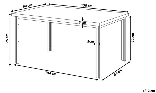 Étkezőasztal LAREDO Sötétbarna 150 cm 90 cm