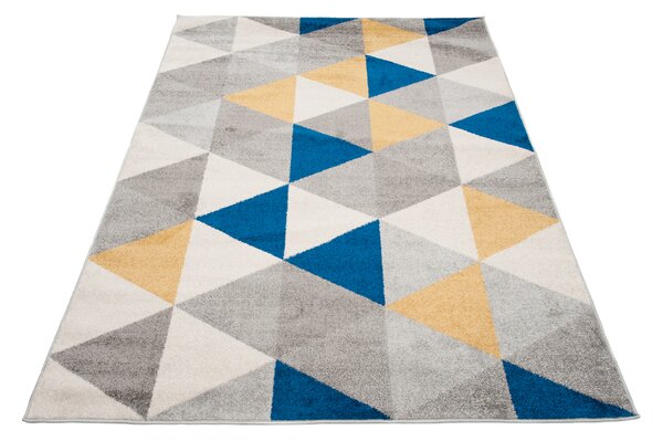 Szürke-kék geometrikus NICO szőnyeg Méret: 120x170 cm