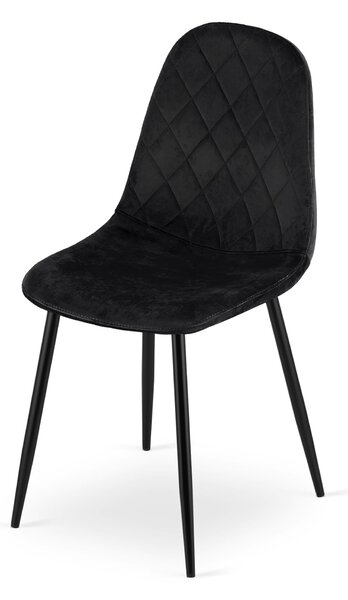 Étkező szett 1 + 4, fekete ADRIA asztal 120x80 cm + fekete ASTI bársonyszék fekete lábakkal