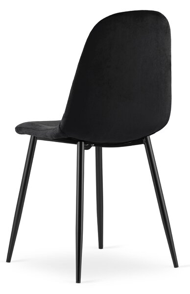 Étkező szett 1 + 4, fekete ADRIA asztal 120x80 cm + fekete ASTI bársonyszék fekete lábakkal