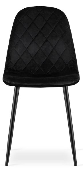 Étkező szett 1 + 4, fekete ADRIA asztal 120x80 cm + fekete ASTI bársonyszék fekete lábakkal