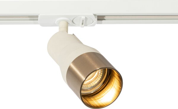 Modern spotlámpa bézs arannyal 1-fázisú sínrendszerhez GU10 50mm - Iconic Kohua