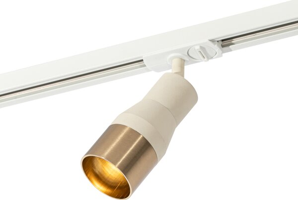Modern spotlámpa bézs arannyal 1-fázisú sínrendszerhez GU10 50mm - Iconic Kohua