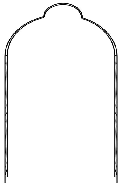 Fekete vas kerti boltív kapuval 150 x 34 x 240 cm