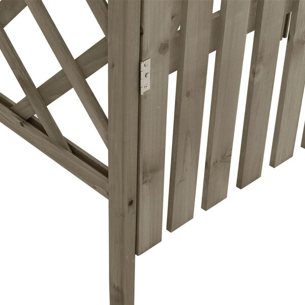 Szürke tömör fenyőfa pergola kapuval 116 x 40 x 204 cm