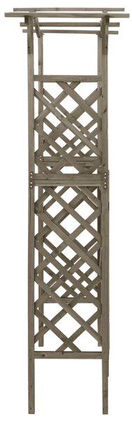 Szürke tömör fenyőfa pergola kapuval 116 x 40 x 204 cm