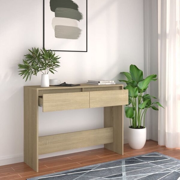 Sonoma tölgy színű szerelt fa dohányzóasztal 100x35x76,5 cm