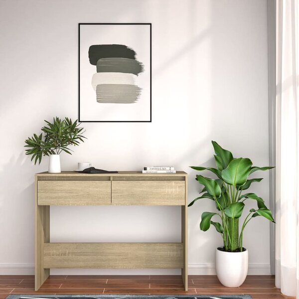 Sonoma tölgy színű szerelt fa dohányzóasztal 100x35x76,5 cm