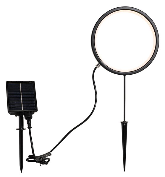 2 db-os fekete leszúrható spotlámpa szett, 50 cm, LED-del, újratölthető és napelemes, IP65 - Adalind