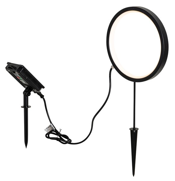 2 db-os fekete leszúrható spotlámpa szett, 50 cm, LED-del, újratölthető és napelemes, IP65 - Adalind
