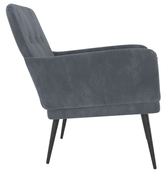 VidaXL sötétszürke bársonyfotel 62x79x79 cm