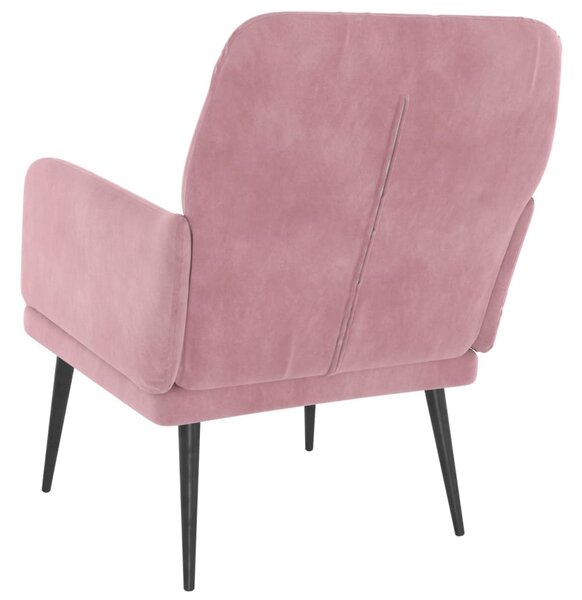 Rózsaszín bársonyfotel 62x79x79 cm