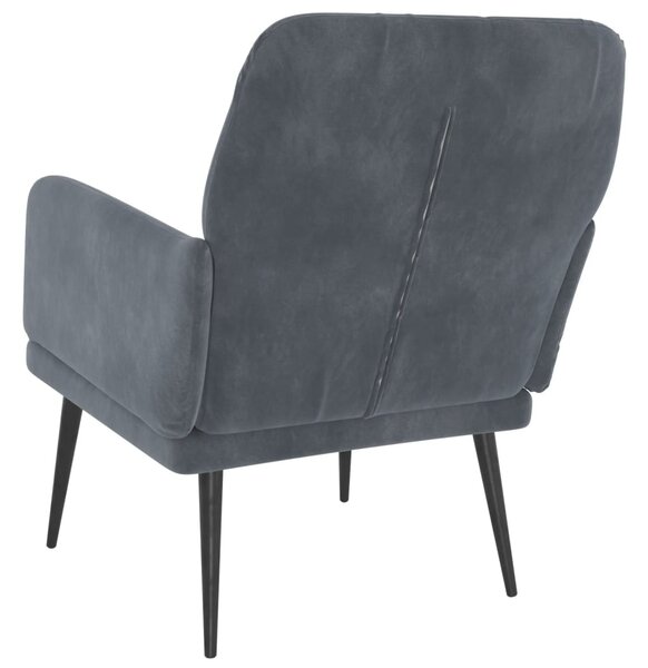 VidaXL sötétszürke bársonyfotel 62x79x79 cm