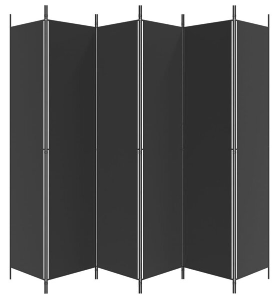 6 paneles fekete szövet térelválasztó 300x220 cm