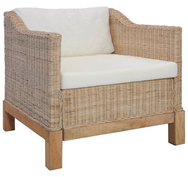 Természetes rattanfotel párnákkal