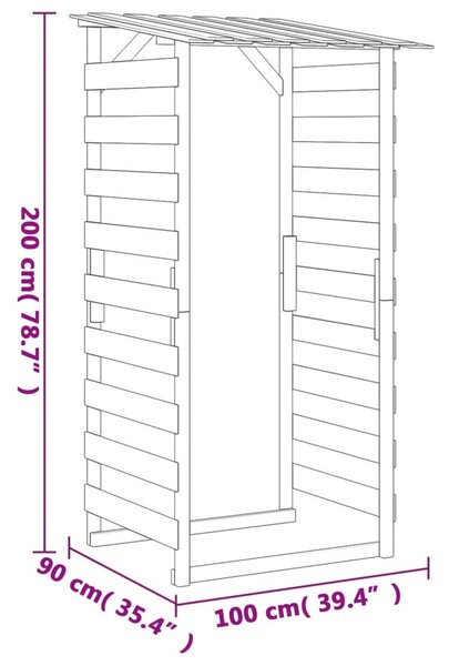 3 db impregnált fenyőfa pergola tetővel 100 x 90 x 200 cm