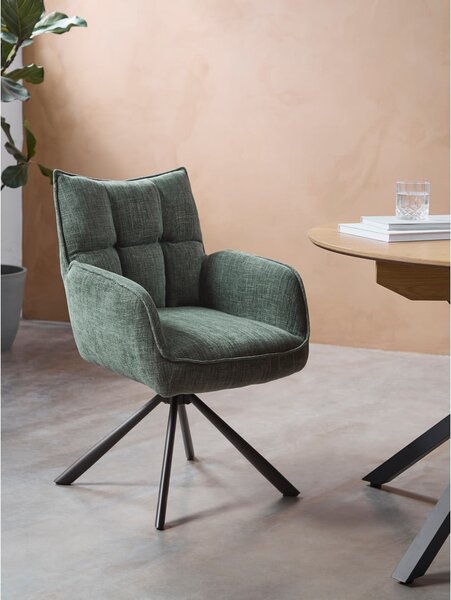 Zöld kárpitozott étkezőfotel szett 2 db-os Marilla – Unique Furniture
