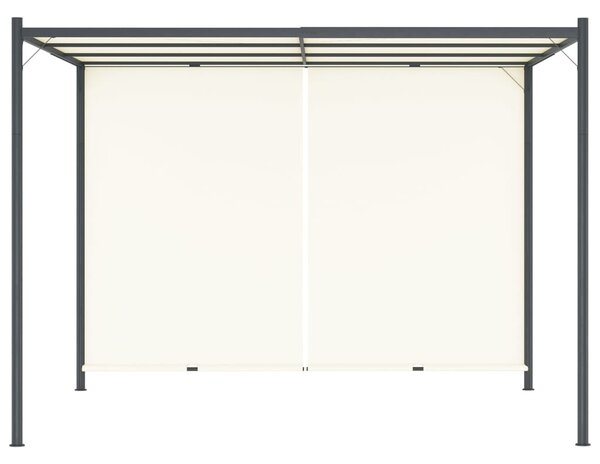 Fehér-krémszínű acélpergola állítható tetővel 3 x 3 m