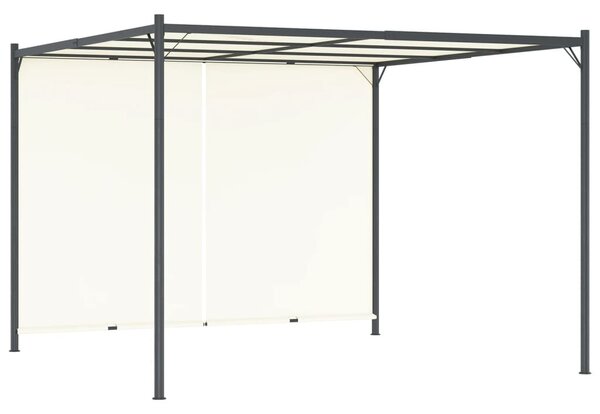 Fehér-krémszínű acélpergola állítható tetővel 3 x 3 m