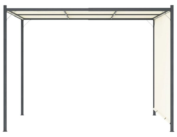 Fehér-krémszínű acélpergola állítható tetővel 3 x 3 m
