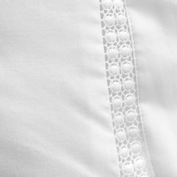 Fehér kétszemélyes pamut ágyneműhuzat 200x200 cm Oxford Lace Trim – Bianca