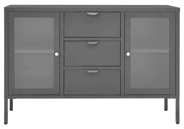 VidaXL Acél és Üveg Tálalószekrény - 105x35x70 cm