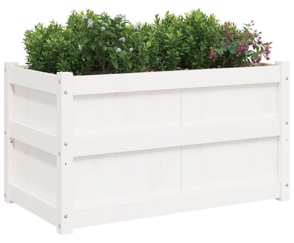 2 db fehér tömör fenyőfa virágláda