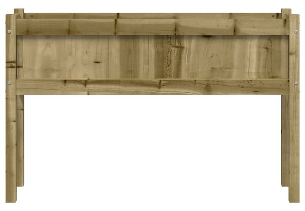 Impregnált fenyőfa kerti virágláda lábakkal 110 x 31 x 70 cm