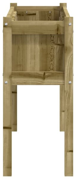 Impregnált fenyőfa kerti virágláda lábakkal 110 x 31 x 70 cm
