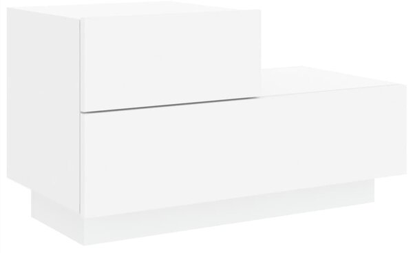 Fehér éjjeliszekrény LED-világítással 70 x 36 x 40,5 cm