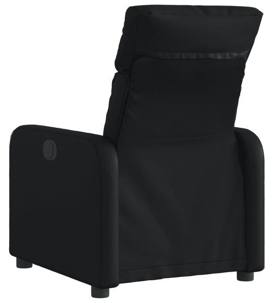 Fekete műbőr elektromos dönthető fotel