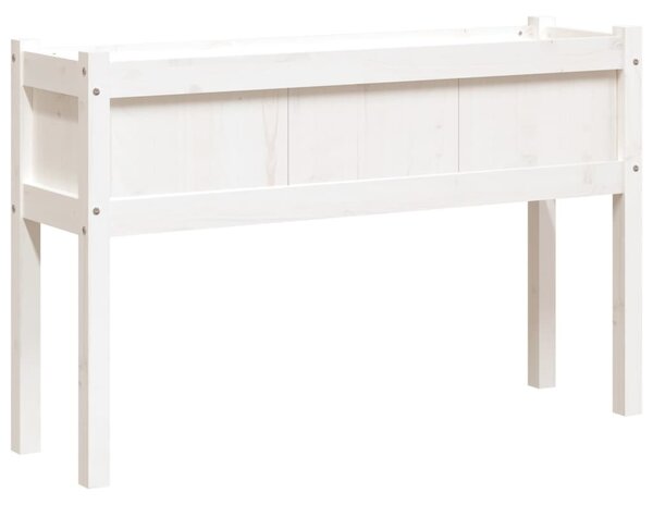 Fehér tömör fenyő kerti virágláda 110 x 31 x 70 cm