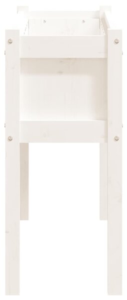 Fehér tömör fenyő kerti virágláda 110 x 31 x 70 cm