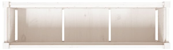 Fehér tömör fenyő kerti virágláda 110 x 31 x 70 cm