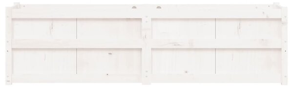 Fehér tömör fenyőfa kerti virágláda 180x50x50 cm