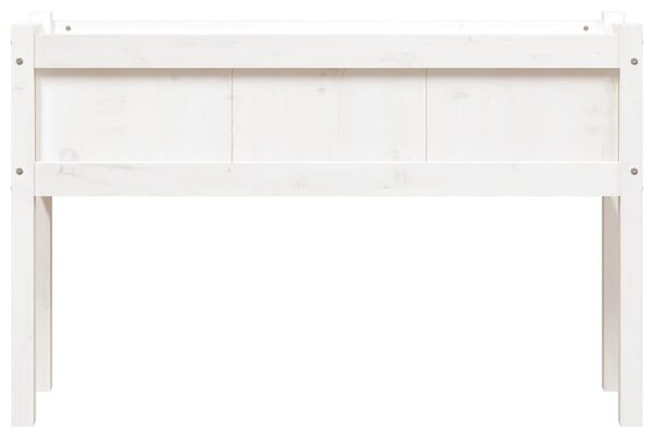 Fehér tömör fenyő kerti virágláda 110 x 31 x 70 cm