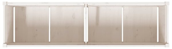 Fehér tömör fenyőfa kerti virágláda 180x50x50 cm