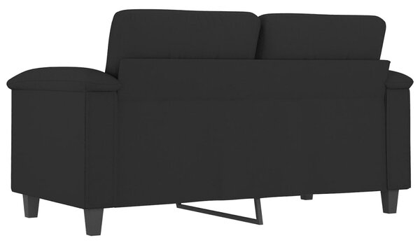 Kétszemélyes fekete mikroszálas szövetkanapé 120 cm