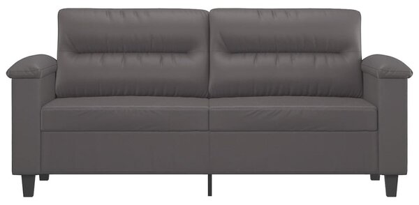 2 személyes szürke műbőr kanapé 140 cm
