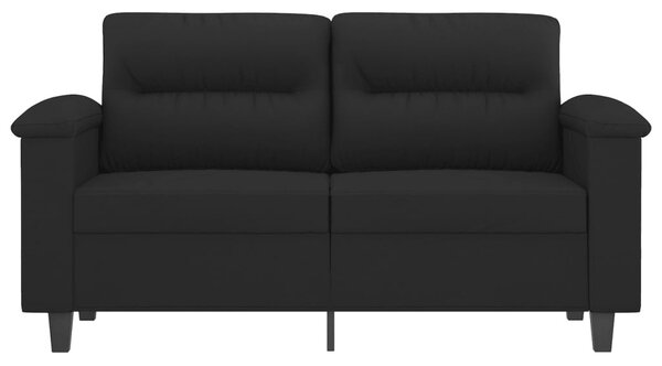 Kétszemélyes fekete mikroszálas szövetkanapé 120 cm
