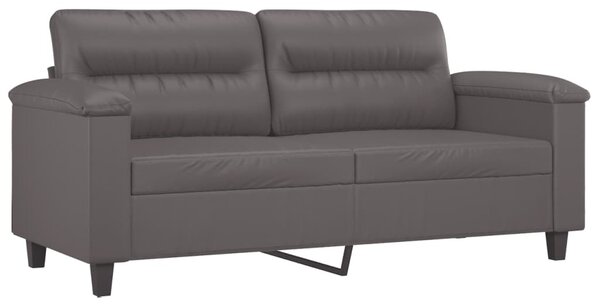 2 személyes szürke műbőr kanapé 140 cm