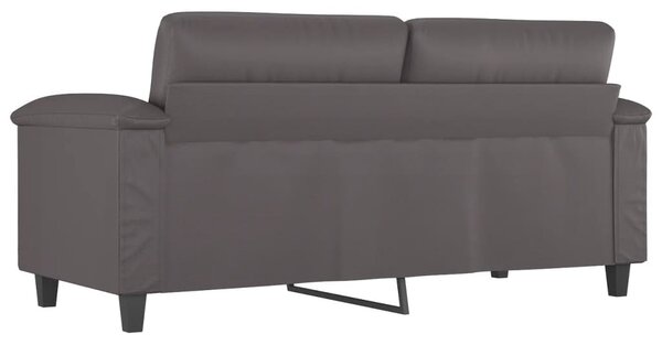 2 személyes szürke műbőr kanapé 140 cm