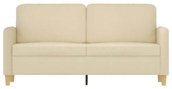 Kétszemélyes krémszínű szövetkanapé 140 cm