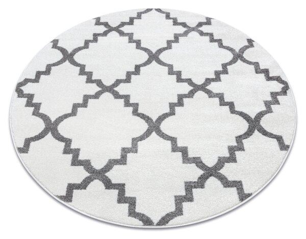 Sketch szőnyeg kör - F343 krém / szürke Lóhere Marokkói Trellis