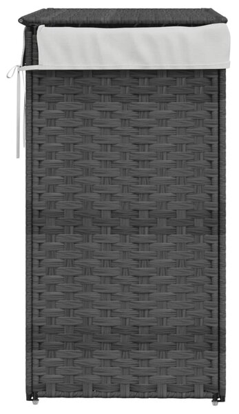 Szürke polyrattan szennyeskosár fedéllel 46x33x60 cm