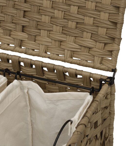 Rattan szennyeskosár kerekekkel 66x35x60 cm