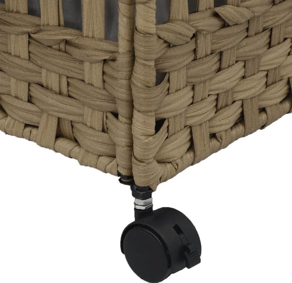 Rattan szennyeskosár kerekekkel 66x35x60 cm